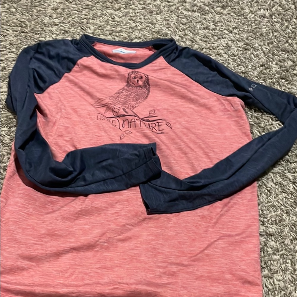 Columbia Pink and Blue Long Sleeve Tee